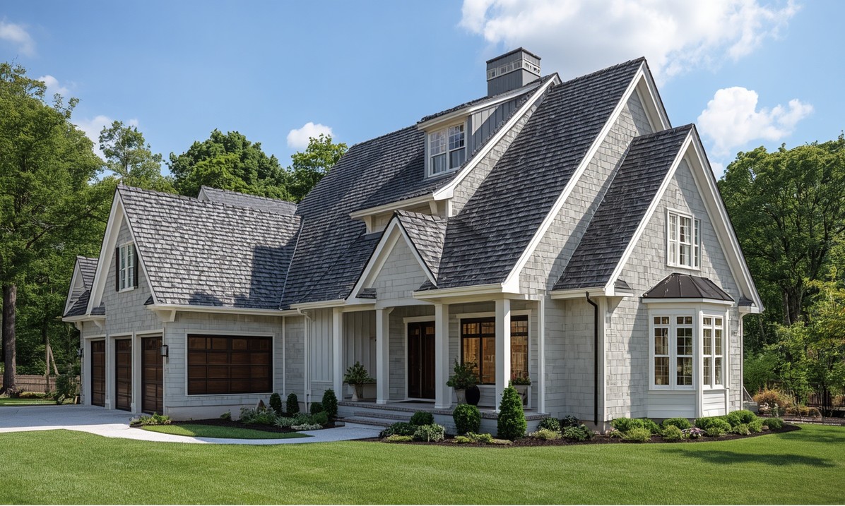 I need a modern style house with a very steep, high pitch shingle roof. th 20260518 131045 0000~2