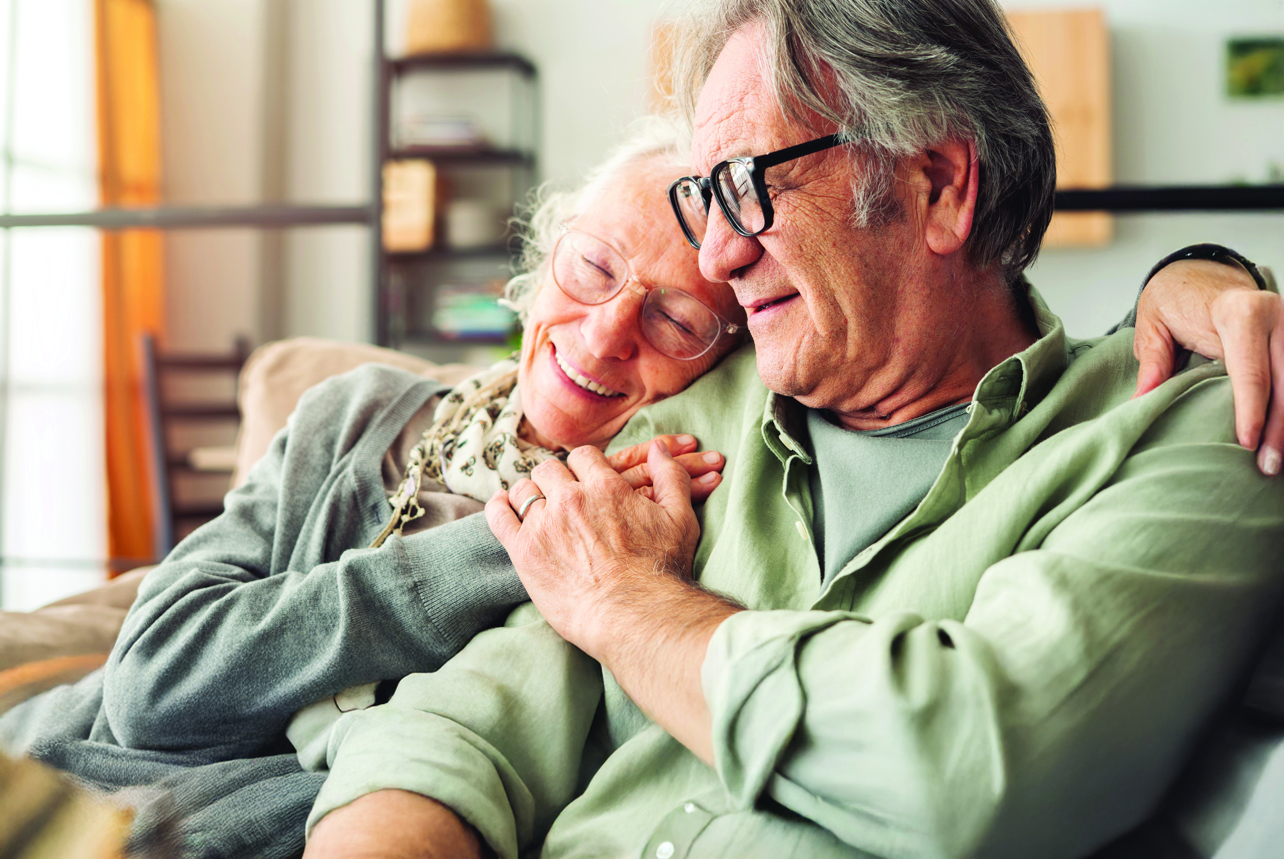 Happy couple at home